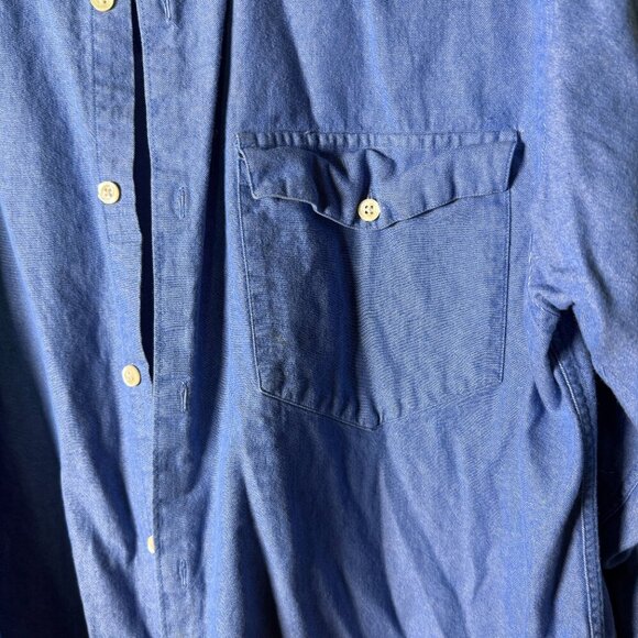 YSL Yves Saint Laurent Menswear Vintage Size L Blue Dress Shirt - Picture 6 of 7